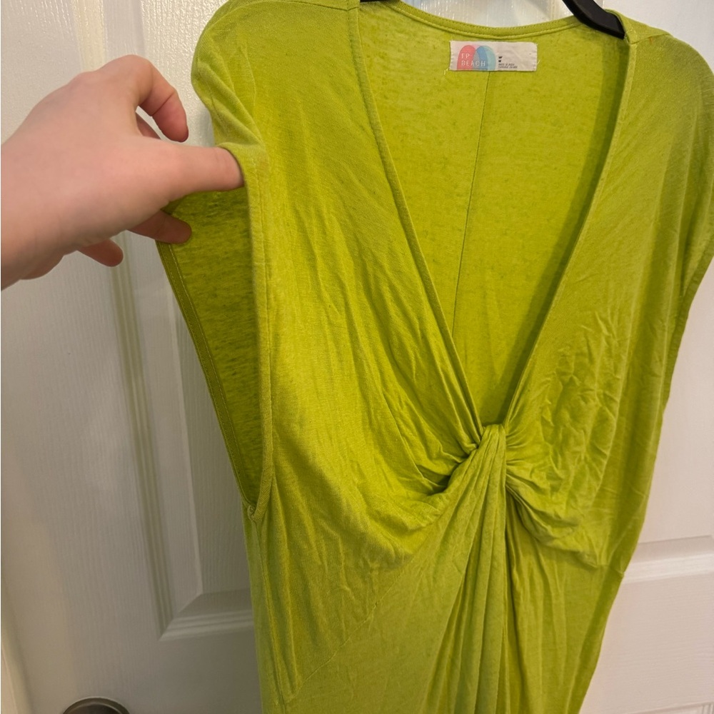 Free People Lime Green Twist-Front Maxi Dress - Picture 3 of 5